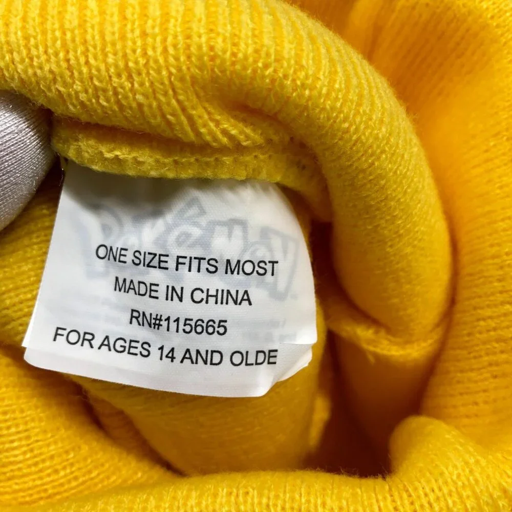 Pokemon‎ Pikachu Beanie Hat Youth Kids One Size (14+) Yellow Knit Winter